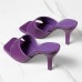 Size:4.5-10 Women Sexy Square Head Purple Stiletto 3