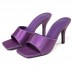 Size:4.5-10 Women Sexy Square Head Purple Stiletto 3