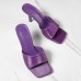 Size:4.5-10 Women Sexy Square Head Purple Stiletto 3