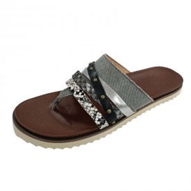 Women Vintage Rivet Sequin Decoration Flat Flip-flop