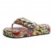 Women Fashion Creative Chain Decorative Graffiti Design Platform Flip-flop