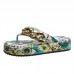 Women Fashion Creative Chain Decorative Graffiti Design Platform Flip-flop