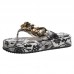 Women Fashion Creative Chain Decorative Graffiti Design Platform Flip-flop