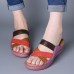 Women Ethnic Casual Cross Design Color Blocking Wedge 3