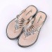 Women Fashion Sexy Flower Shape Rhinestone Decorative Flat Flip-flops