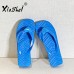 Women Casual Heart Decorative Square Toe Solid Color Platform Flip Flop