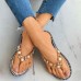 Women Fashion Sexy Rhinestone Decorative Flat Flip-Flops