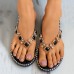 Women Fashion Sexy Rhinestone Decorative Flat Flip-Flops