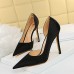 Women Fashion Sexy Snakes Pointed Toe Solid Color Stiletto Shoes Pumps