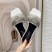 Women Fashion Rhinestone Decorative Square Toe Flat 3