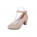 Women'S Fashion Suede Platform Buckle Chunky Heel Pumps