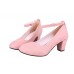 Women'S Fashion Suede Platform Buckle Chunky Heel Pumps