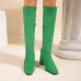 Women'S Fashion Plus Size Chunky Heel Suede Side Zipper But Knee High Boots