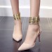 Fashion Sexy Women Solid Suede Upper Back Zipper Pointed Toe Stiletto High Heels