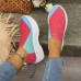 Women Plus Size Fashion Casual Color Blocking Fly-Woven Thick-Soled 4