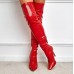 Women Fashion Sexy Plus Size Solid Color Pointed Toe Stiletto Heel Over-The-Knee Boots