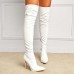 Women Fashion Sexy Plus Size Solid Color Pointed Toe Stiletto Heel Over-The-Knee Boots