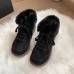 Suede Winter Women Fashion Lace-Up Velvet Warm Solid Color Round Toe Flat Snow Boots