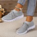 Women Casual Plus Size Solid Color Mesh Breathable Flat 4