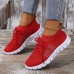 Women Casual Plus Size Solid Color Mesh Breathable Flat 4