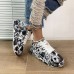 Women Fashion Plus Size Casual Leopard Thick-Soled Round-Head Lace-Up 4