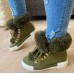 Autumn Winter Women Fashion Thick Warm Plush Round Head Thick-Soled Short Boots