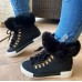 Autumn Winter Women Fashion Thick Warm Plush Round Head Thick-Soled Short Boots