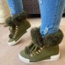 Autumn Winter Women Fashion Thick Warm Plush Round Head Thick-Soled Short Boots