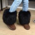 Autumn And Winter Women Fashion Plus Size Plush Thick-Soled Non-Slip Round Toe Mid-Calf Snow Boots