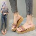 Summer Women Fashion Vacation Beach Grass Woven Thick-Soled Round Toe 3