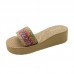 Summer Women Fashion Vacation Beach Grass Woven Thick-Soled Round Toe 3