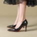 Women Fashion Plus Size Sexy Point-Toe Patent Leather Pumps