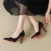 Women Fashion Plus Size Sexy Point-Toe Patent Leather Pumps