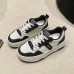 Women Fashion Casual Black White Color Block Lace-Up 4