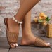 Summer Women Fashionable Large Size Solid Color Flat 3 With Square Toe