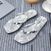 Rose Flower Printed Women Fashionable Outfit Casual Square Toe Beach Flat 3 Flip-Flops