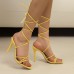 Women Plus Size Sexy Solid Color Lace-Up High Heels