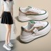 Summer Women Casual Pattern Round Toe Thick-Soled Lace-Up Sneaker