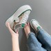 Summer Women Casual Pattern Round Toe Thick-Soled Lace-Up Sneaker