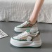 Summer Women Casual Pattern Round Toe Thick-Soled Lace-Up Sneaker