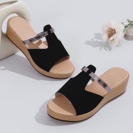 Summer Women Fashion Casual Plus Size Roman Style Round Toe Wedge Heel 3