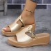 Summer Women Fashion Casual Plus Size Roman Style Round Toe Wedge Heel 3