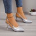 Summer Women Fashion Pointed Toe Rhinestone Heel Openwork High Heels