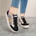 Women Fashion Casual Plus Size Leopard Stars Thick-Soled Sneaker