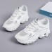 Women Casual Mesh Breathable Lace-Up Thick-Soled Sneaker