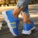 Women Fashion Casual Plus Size Flying Woven Breathable Lace-Up Sneaker