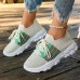 Women Fashion Casual Plus Size Flying Woven Breathable Lace-Up Sneaker