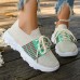 Women Fashion Casual Plus Size Flying Woven Breathable Lace-Up Sneaker